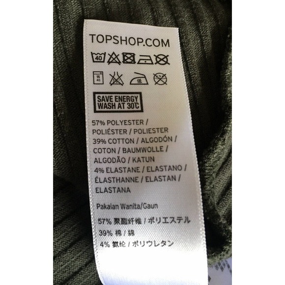 Topshop Tank Dress Green 2 Flowy Ribbed Top Tank - Picture 6 of 6